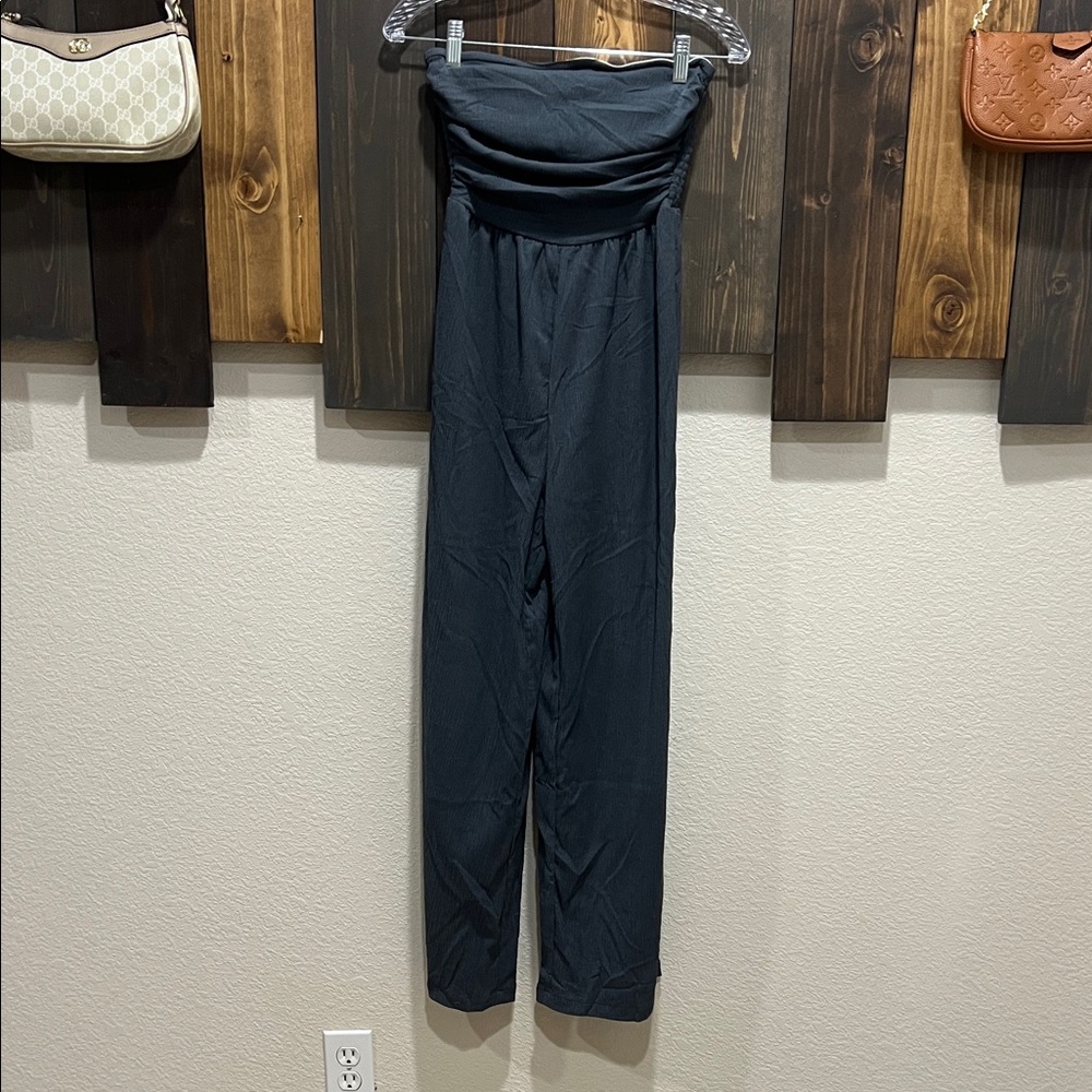 Elegant Black Strapless Jumpsuit